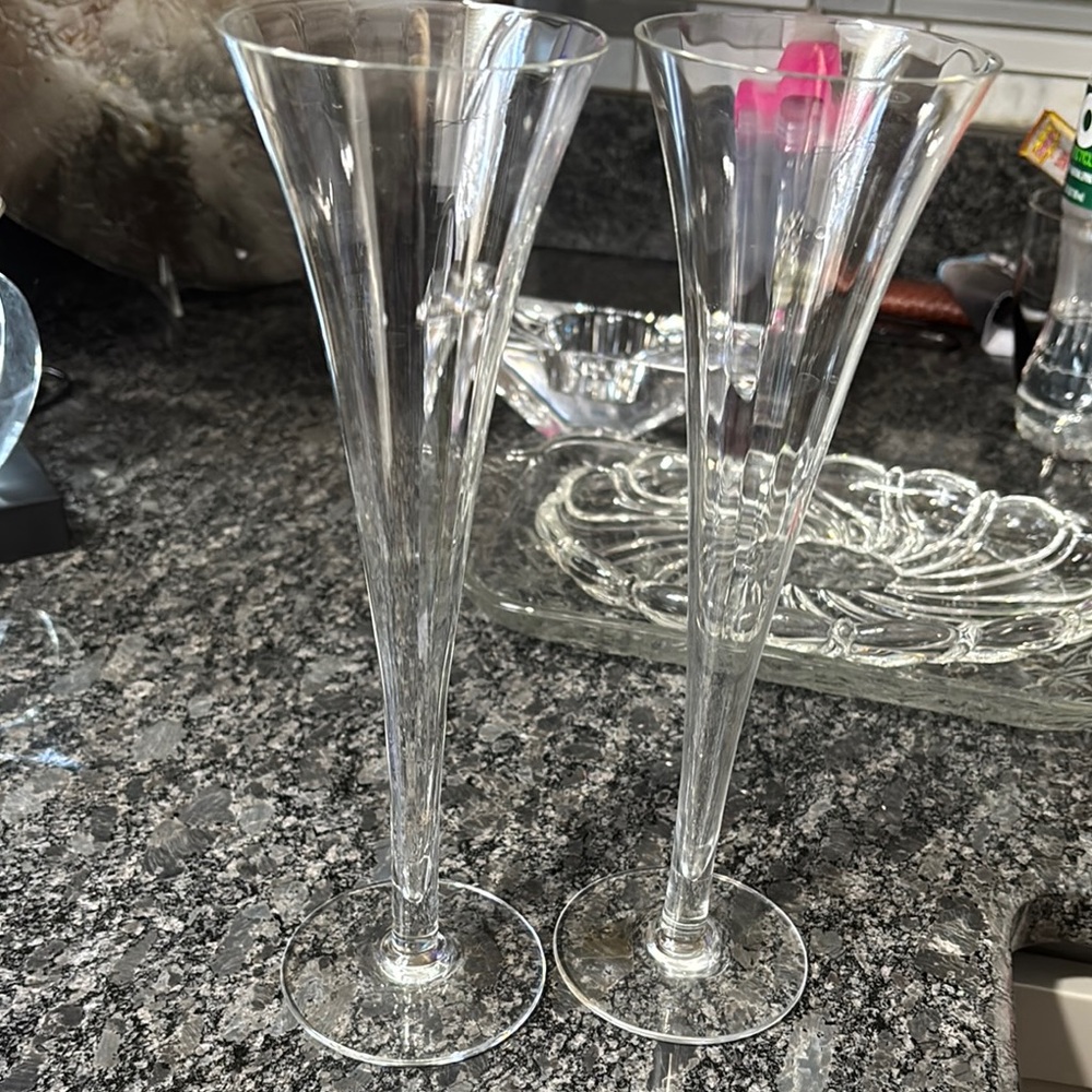 Stylish Clear Glass Flutes